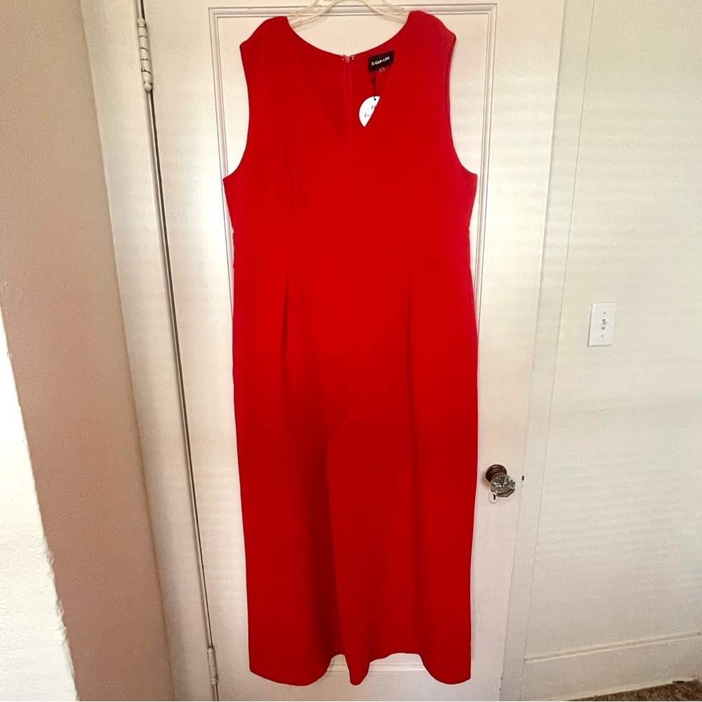 Vibrant Red Wide-Leg Jumpsuit Women’s 2X NWT